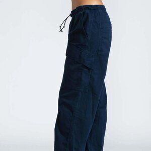 AASK NY Navy Blue Parachute Cargo Pants - Size 26